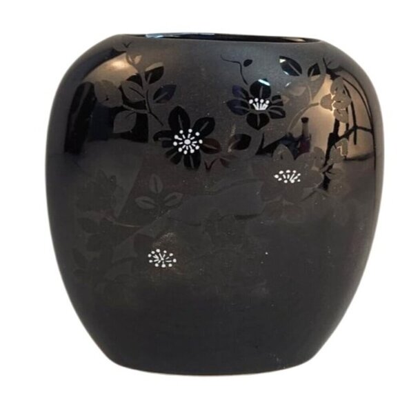 Russ Berrie Black Ceramic Decorative Small Vase 5054 - Picture 8 of 10